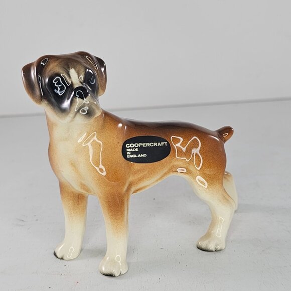 Coopercraft Boxer Dog Figurine Ceramic Made In England Vintage Collectible 4" - Picture 8 of 8